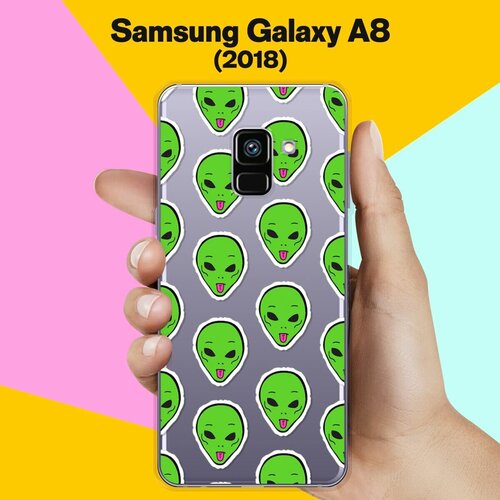 Силиконовый чехол на Samsung Galaxy A8 (2018) НЛО / для Самсунг Галакси А8 2018 противоударный силиконовый чехол миньон 007 на samsung galaxy a8 2018 самсунг галакси а8 2018