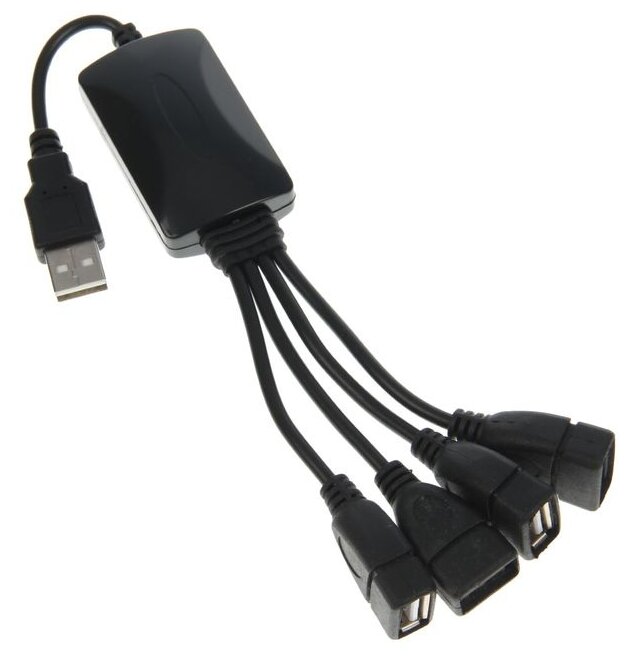 USB-разветвитель (HUB) LuazON SSV-011, 4 порта, USB 2.0, кабель 0.4 м, белый