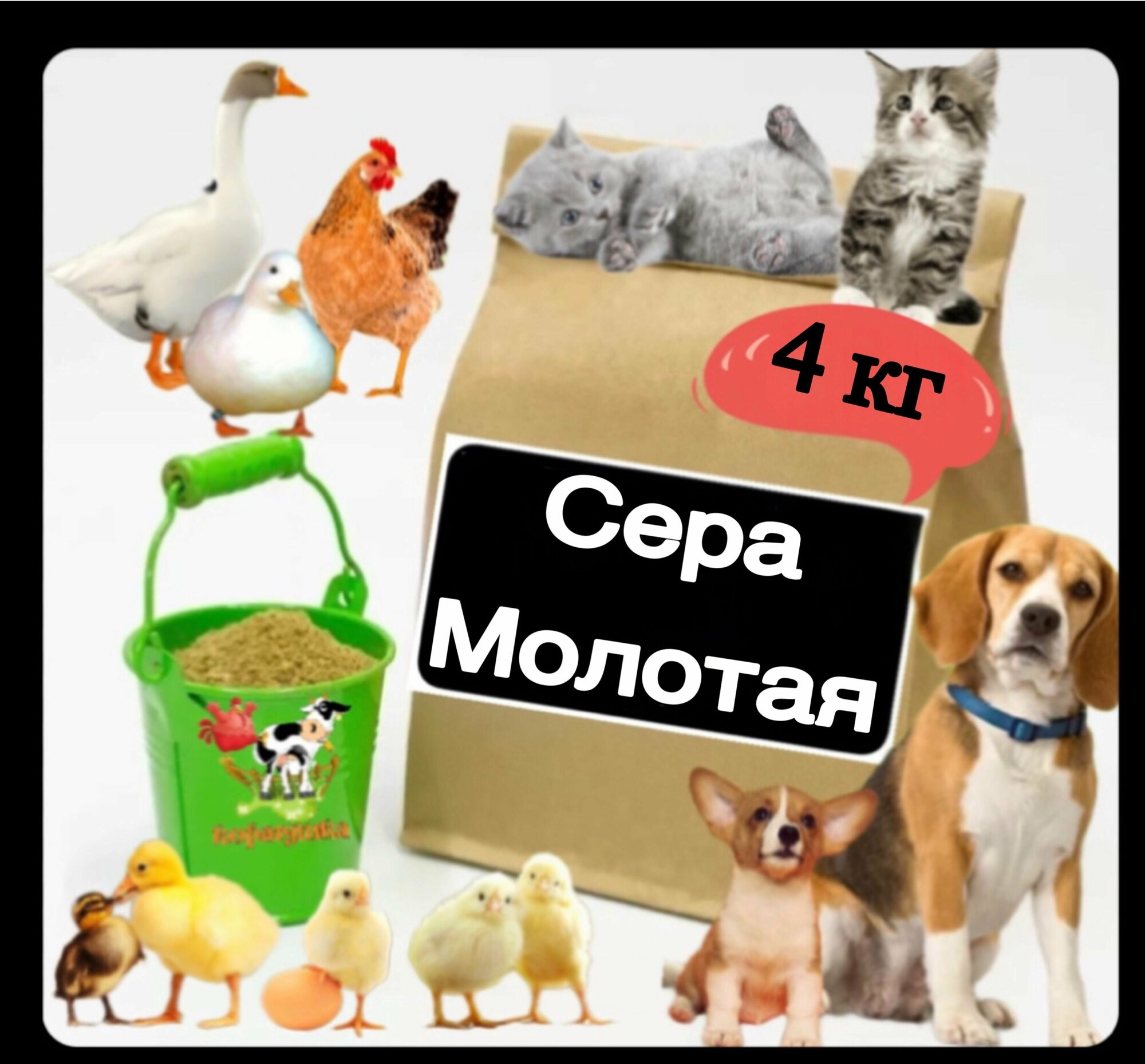 Сера кормовая молотая 4 кг - фотография № 1