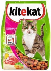 Сухой корм для кошек Kitekat с телятиной 4 шт. х 1.9 кг