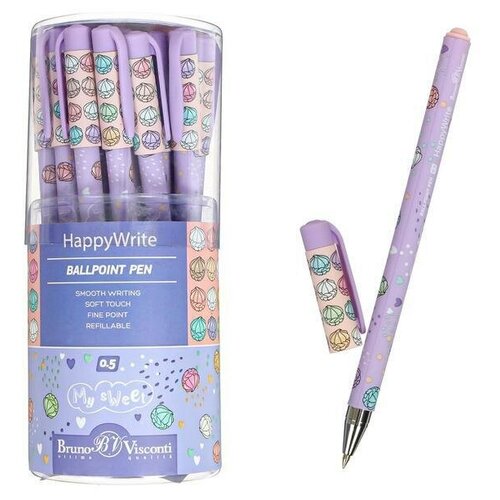 Ручка шариковая HappyWrite My Sweet. Зефирки, 0,5 мм, синие чернила, 2 шт.