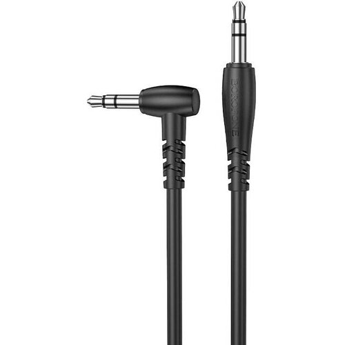 Аудио-кабель Borofone AUX (3.5mm) to AUX (3.5mm) / стерео звук / 1 метр / акустический кабель / черный
