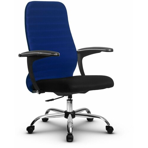 Компьютерное офисное кресло mетта SU-СU160-10Р, СН, Светло-синее/Черное
