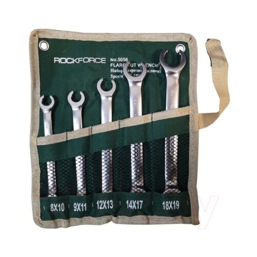 ROCKFORCE RF-5058, 5 предм., зеленый набор ключей разрезных 6 предметов rockforce