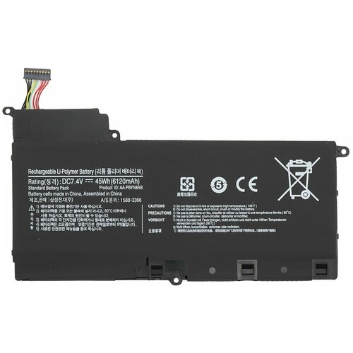 аккумулятор aa pbyn8ab для ноутбука samsung 530u4b 7 4v 6120mah черный Аккумулятор для ноутбука Samsung (AA-PBYN8AB) NP530U4B, NP530U4C, NP535U4C