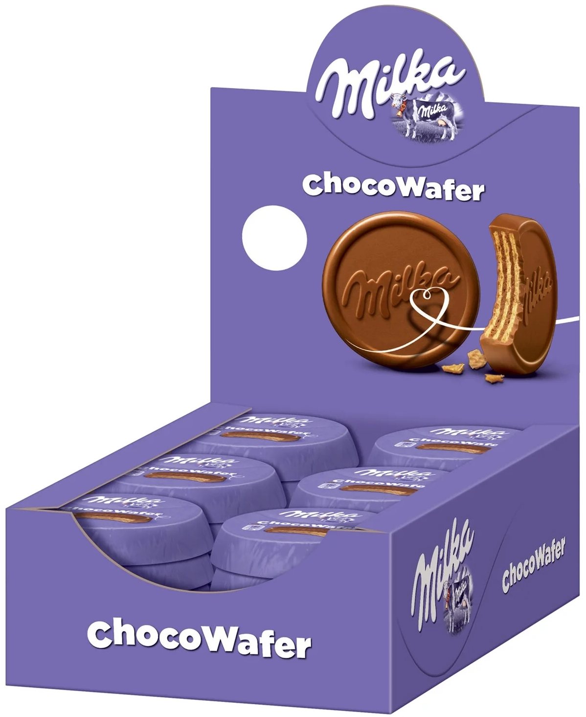 Вафли Милка с начинкой какао покрытые молочным шоколадом 30г Упаковка 30 шт = 900гр/ Milka Choco Wafer Cookies 30g x 30 = 900g - фотография № 3