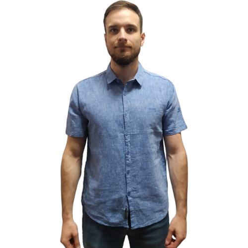 фото Рубашка jean piere, размер 52, голубой