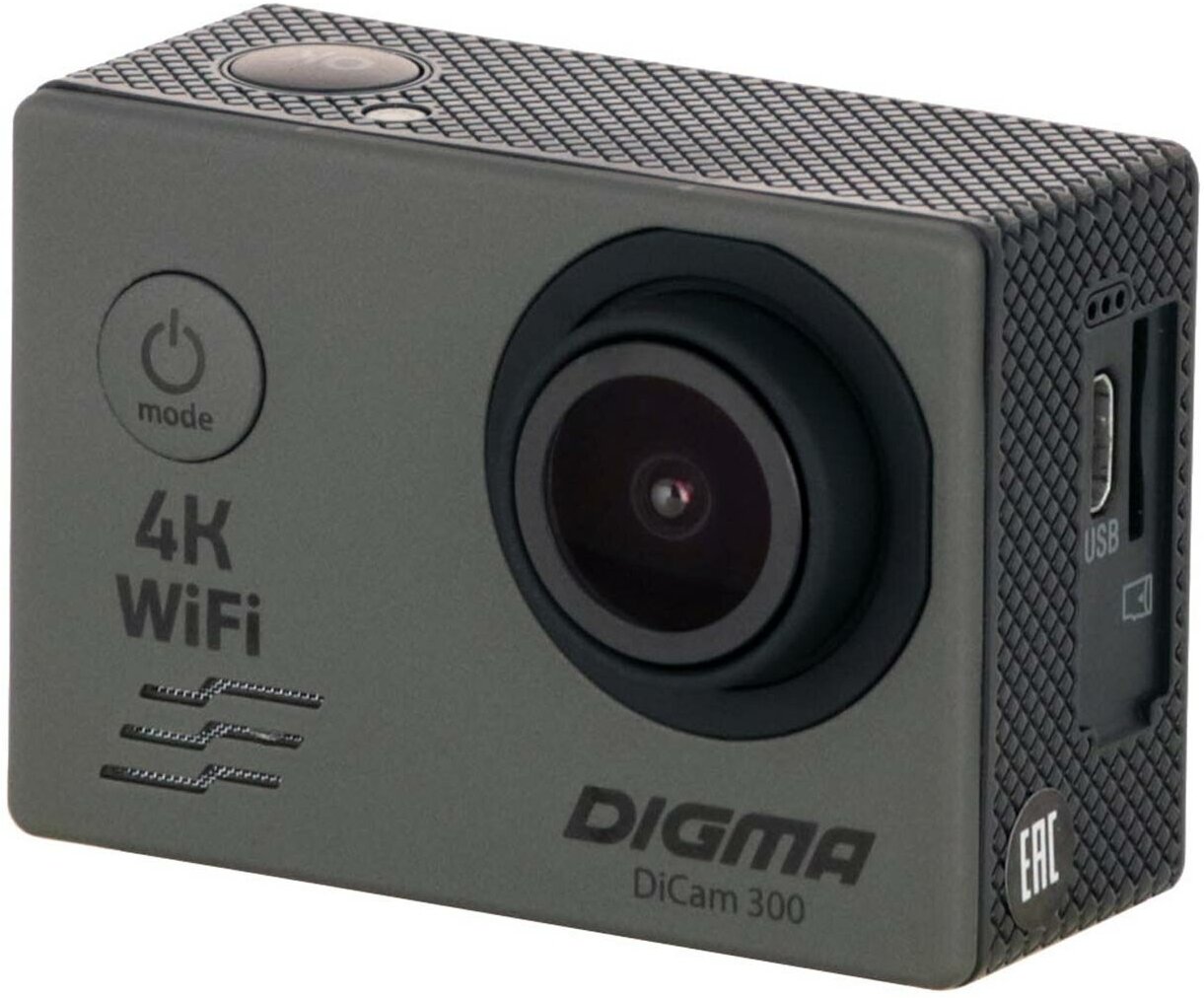 Видеокамера экшн Digma DiCam 300 серая