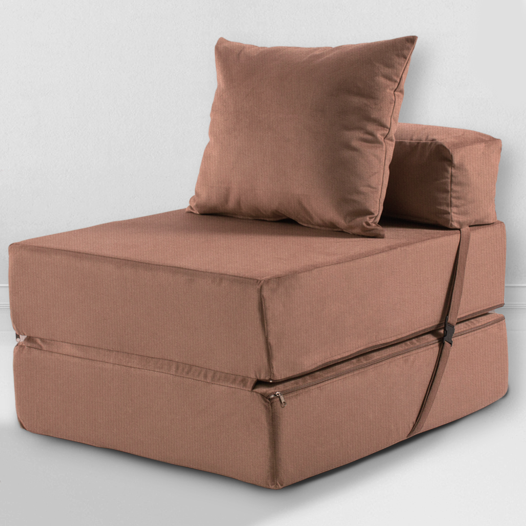 Кресло кровать Mypuff размер ХXXХL мебельный велюр, Какао