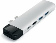 Хаб USB Satechi Aluminum Pro Hub With Ethernet для 2016/2017 MacBook Pro 13/15 Silver ST-TCPHES