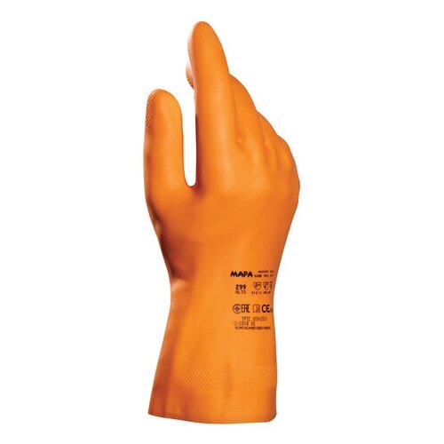 Перчатки MAPA Professional Alto 299 латексные, 1 пара, размер M, цвет оранжевый