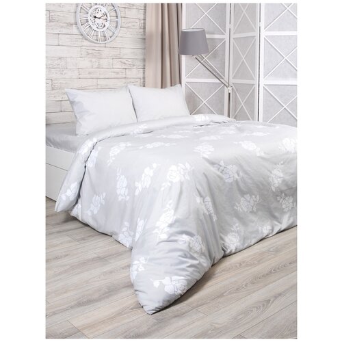 Комплект постельного белья Mona Liza Нега, 2-спальное, полисатин, серый