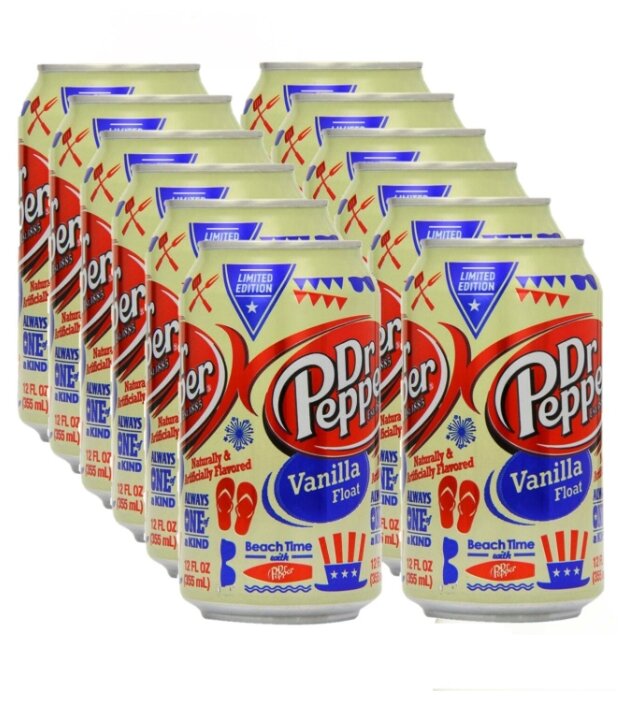 Газированный напиток Dr.Pepper Vanilla Float, 12 шт по 0,355 л, США