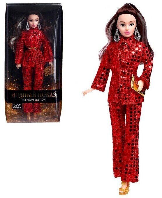 Happy Valley Кукла-модель шарнирная «Ксения - Модный показ» в красном костюме