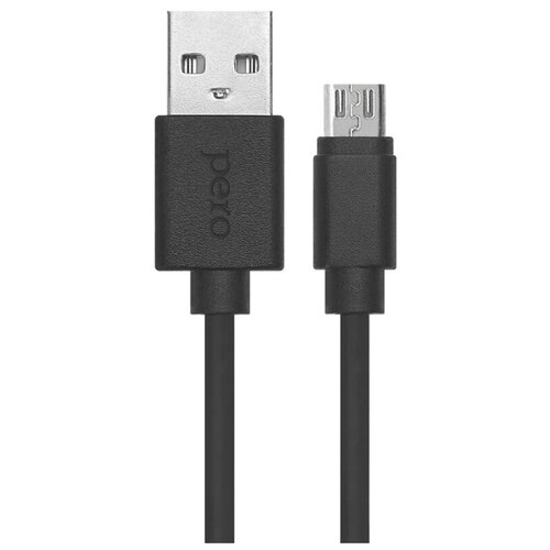 Кабель PERO, DC-03, micro-USB, 2.5А, 2м, Fast charge, черный комплект 4 штук кабель pero dc 03 micro usb 2 5а 2м fast charge черный