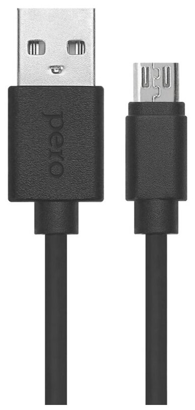 Кабель PERO, DC-03, micro-USB, 2.5А, 2м, Fast charge, черный