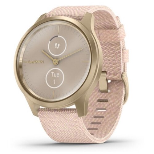 Часы Garmin Vivomove Style Cветло-Золотистый плетеный нейлоновый розовый ремешок 4250000₽