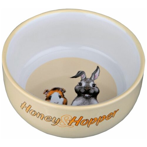 Миска керамическая с рисунком Honey & Hopper, 250 мл/ф 11 см миска для грызунов trixie для морских свинок 200мл ф10см керамическая