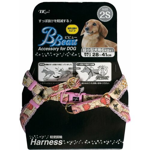 Шлейка Japan Premium Pet буржуа для собак до 10 кг, розовая, Размер 2S