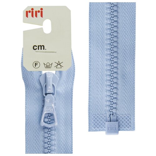 фото Молния riri тракторная разъёмная 1 замок, 6 мм, 60 cм, цвет 2603, светло-голубой