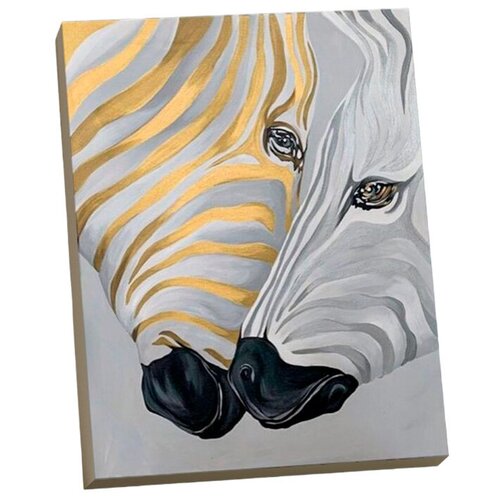 фото Картина по номерам две зебры, 40x50 см. флюид molly