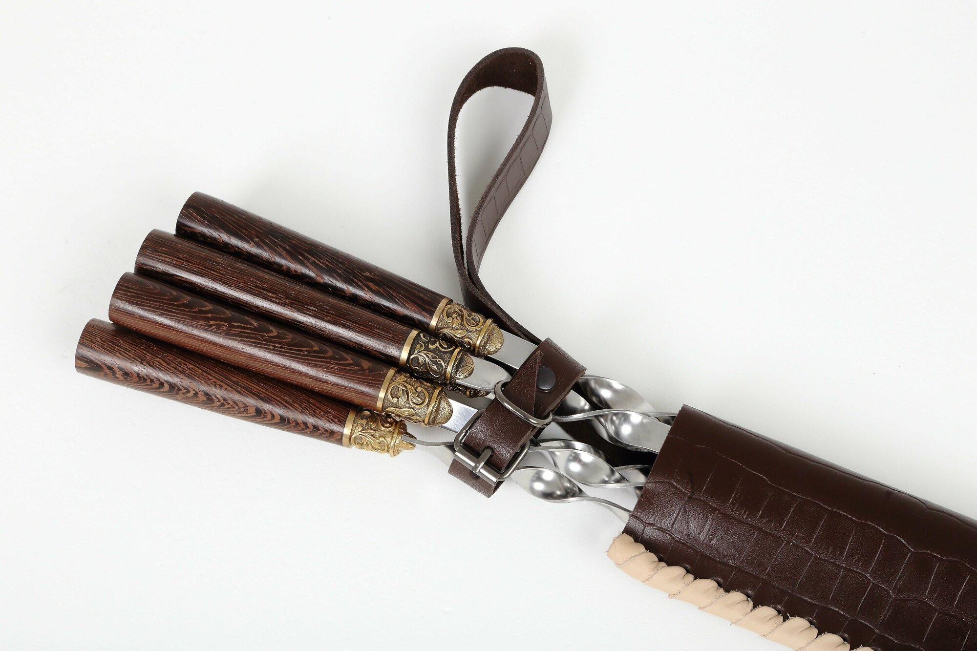 Шампур, шампура с деревянными ручками, шампура набор подарочный, 69 см, 6 шт - фотография № 3