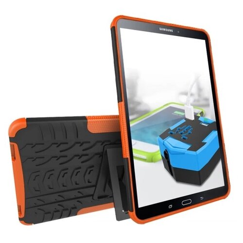 фото Чехол-бампер mypads для samsung galaxy tab a 10.1 2016 sm-t580/t585c/t585n противоударный усиленный ударопрочный оранжевый