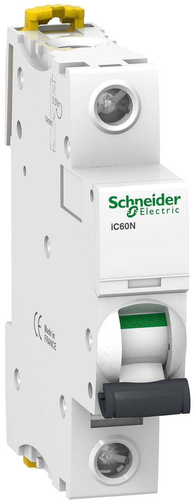 iC60N 1P 63А Автоматический выключатель 1-полюсный, 63А, 6кА (хар-ка B) Schneider Electric, A9F73163