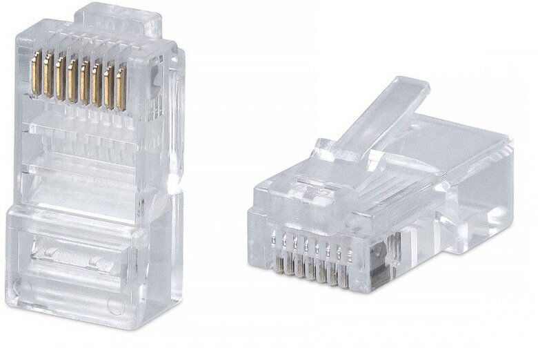 Коннектор WRline WR-8P8C-C5E UTP кат.5E RJ45 прозрачный упак.100шт