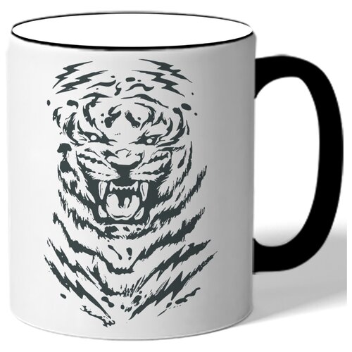 фото Кружка с цветной ручкой - тигр drabs