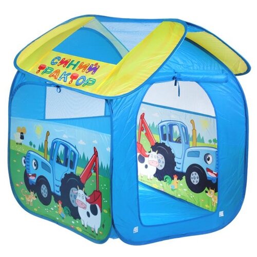 фото Палатка играем вместе синий трактор домик в сумке gfa-bt-r, синий/желтый