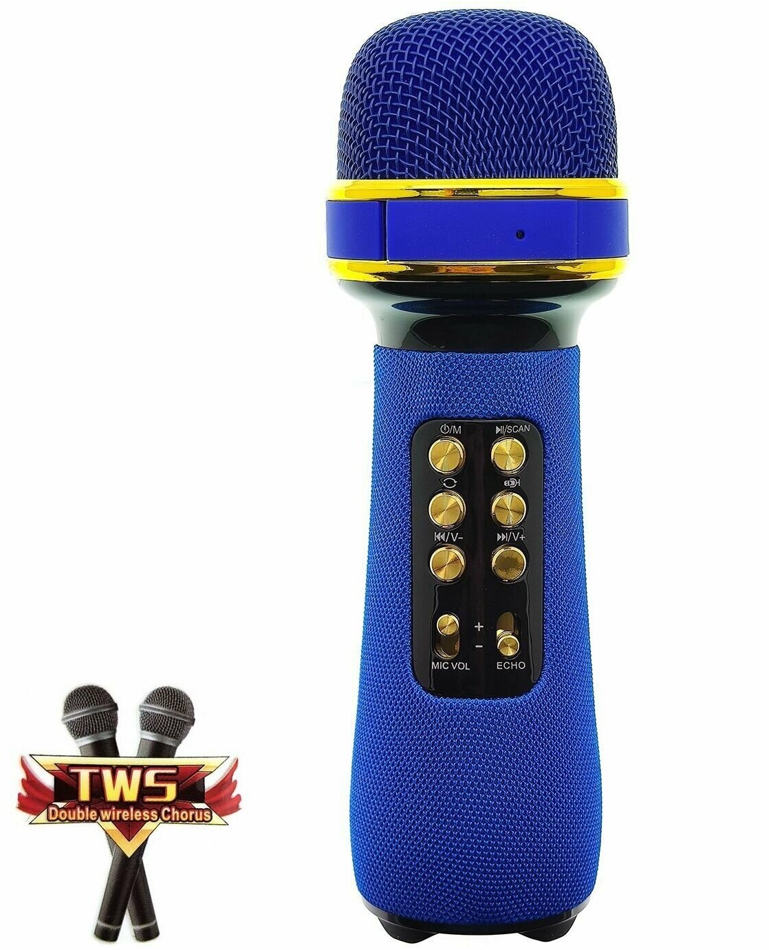 Микрофон беспроводной (Bluetooth динамики USB) WSTER WS-898 Синий