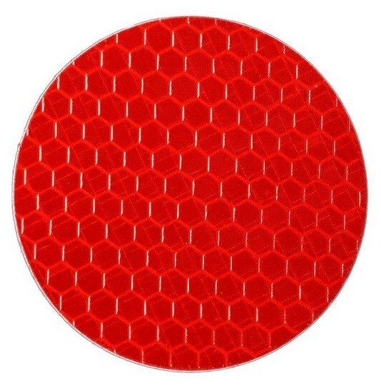 Наклейка на авто, светоотражающая, круг d 5 cм, красный(10 шт.)