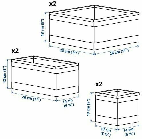 Набор коробок для хранения, IKEA, 6 шт. SKUBB скубб. - фотография № 2