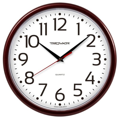 фото Часы настенные troyka 91931912 круглые, d225мм, плавный ход, пластик тройка