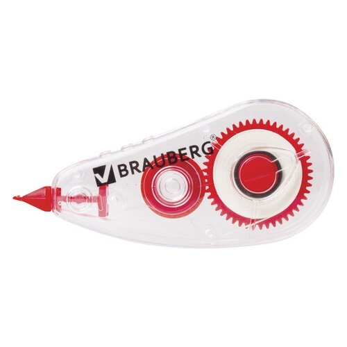 BRAUBERG Корректирующая лента Red Power, 5 мм х 6 м, белый/красный