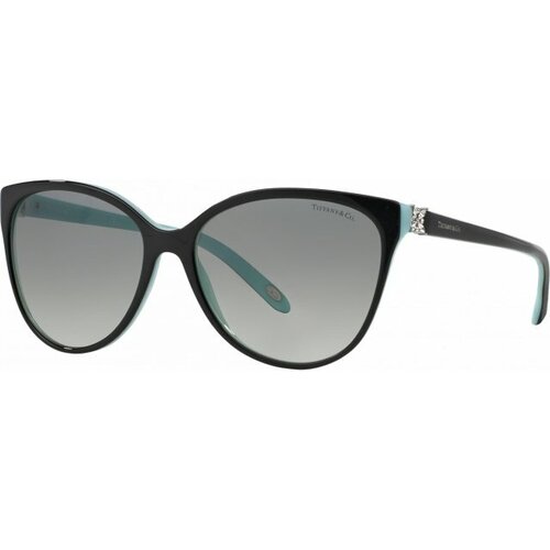 Солнцезащитные очки Tiffany, кошачий глаз, оправа: пластик, с защитой от УФ, для женщин, черный