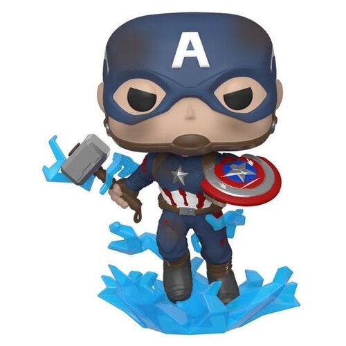 Фигурка Funko POP! Avengers Endgame: Капитан Америка со сломанным щитом и Мьельниром 45137, 9.5 см