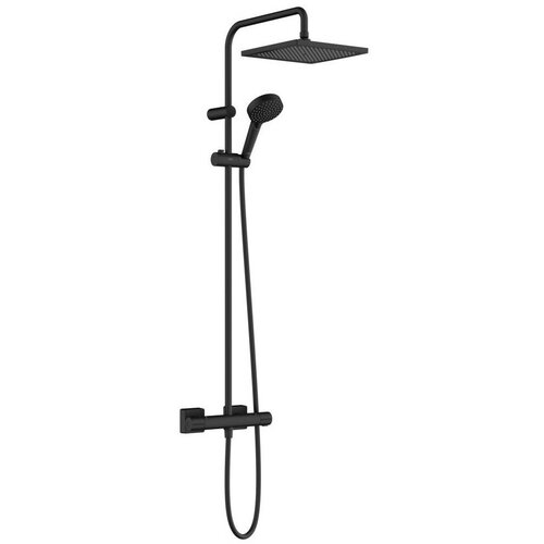 душевая система hansgrohe vernis shape showerpipe 240 1jet 26427670 с термостатом черный матовый Душевая система Hansgrohe Vernis Shape с термостатом черный матовый 26427670