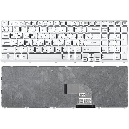 Клавиатура для ноутбука Sony SVE15 SVE17 белая с рамкой p/n: 149151211, 9Z. N6CBW. G0R
