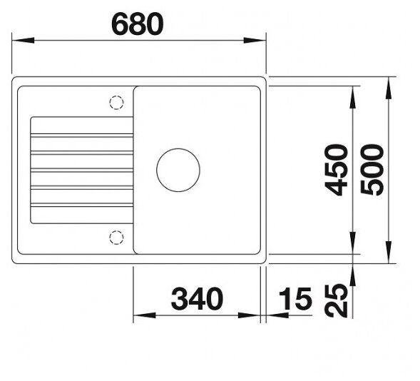 Врезная кухонная мойка 68 см, Blanco Zia 45S Compact, алюметаллик - фотография № 3