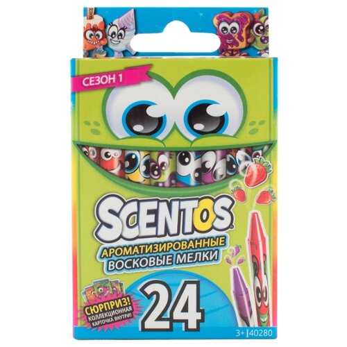 Мелки восковые Scentos ароматизированные 24шт 40280