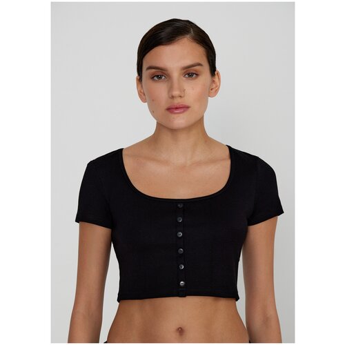 фото Футболка укороченная niceone [черный, m]