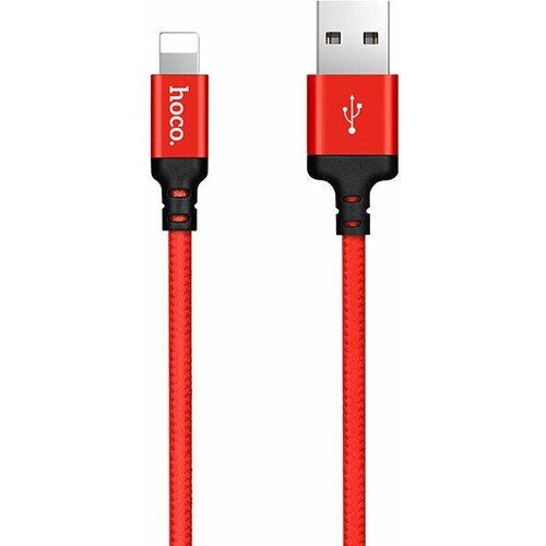 Набор из 3 штук Кабель USB 2.0 Hoco X14, AM/Lightning M, черно-красный, 1 м кабель rombica digital mr 01 интерфейс lightning to usb длина 1 м цвет красный