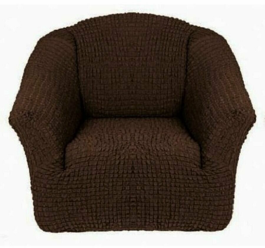 фото Чехол на кресло без оборки, на резинке, универсальный, натяжной, накидка - дивандек на кресло