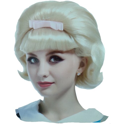Парик Каре блонд с начесом, с бантиком - Wigs