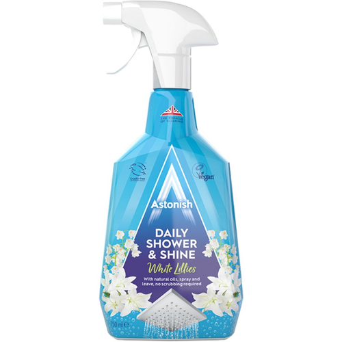 Astonish Daily Shower & Shine White Lilies Спрей универсальный для душевых кабин и ванн не требующий смывания Белые лилии 750 мл