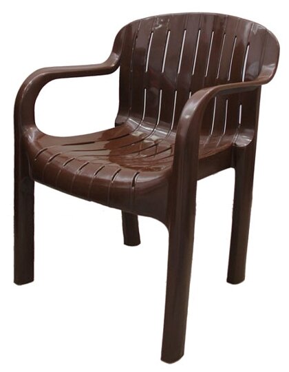 Кресло пластиковое Стандарт Пластик Летнее 81 x 48 x 61 см шоколадное - фотография № 1