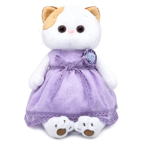 фото Мягкая игрушка basik&co кошка ли-ли в лавандовом платье 27 см