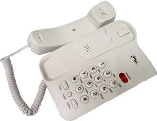 Телефон RITMIX RT-311 white, световая индикация звонка, тональный/импульсный режим, повтор, белый, 80002232